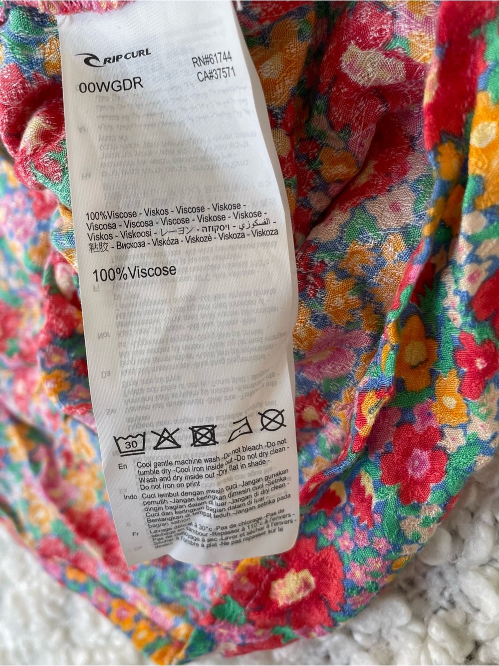 Rip Curl Red Floral Sundress Youth Size 10/S - Picture 5 of 7